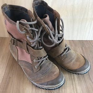 Sorel marjor carly duck boot rain boot brown 9